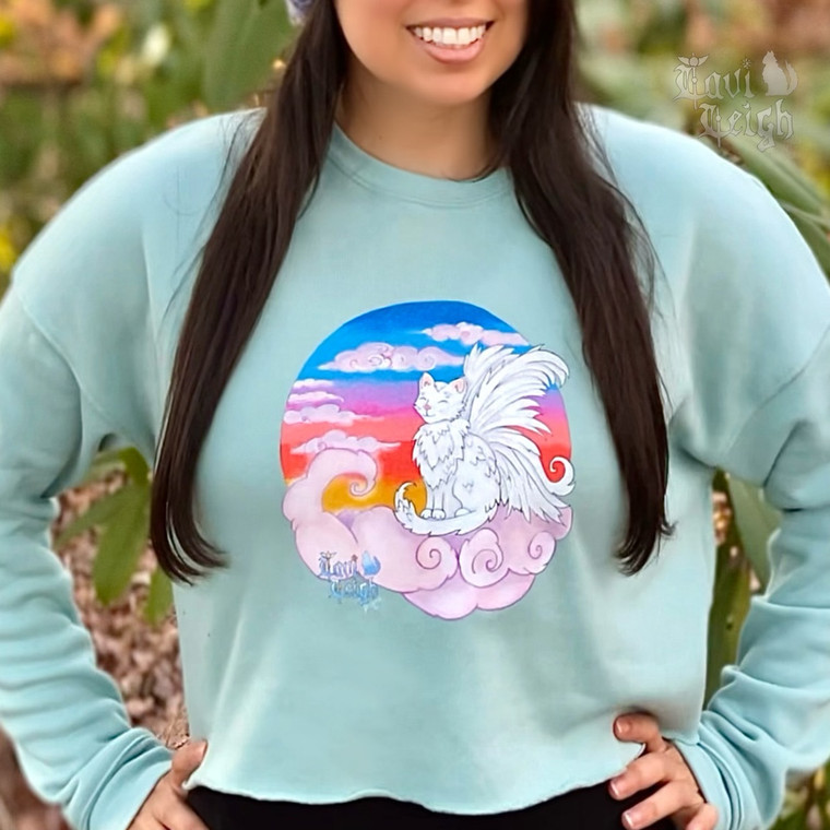 Divine Feline Cropped Sweatshirt