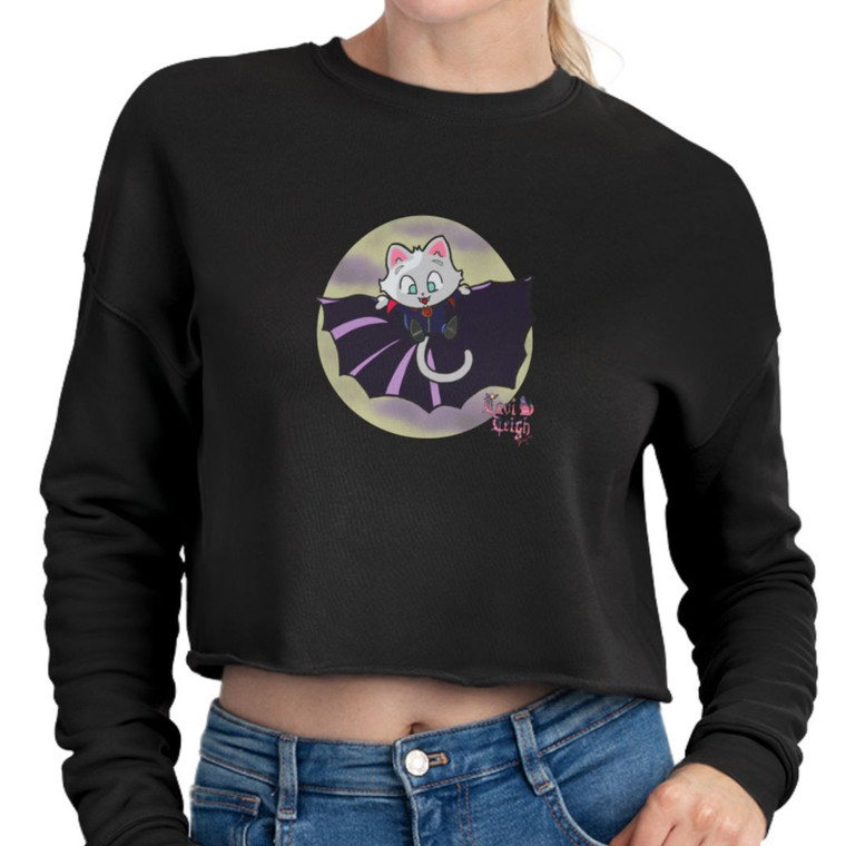 Vampire Kitty Cropped Sweatshirt