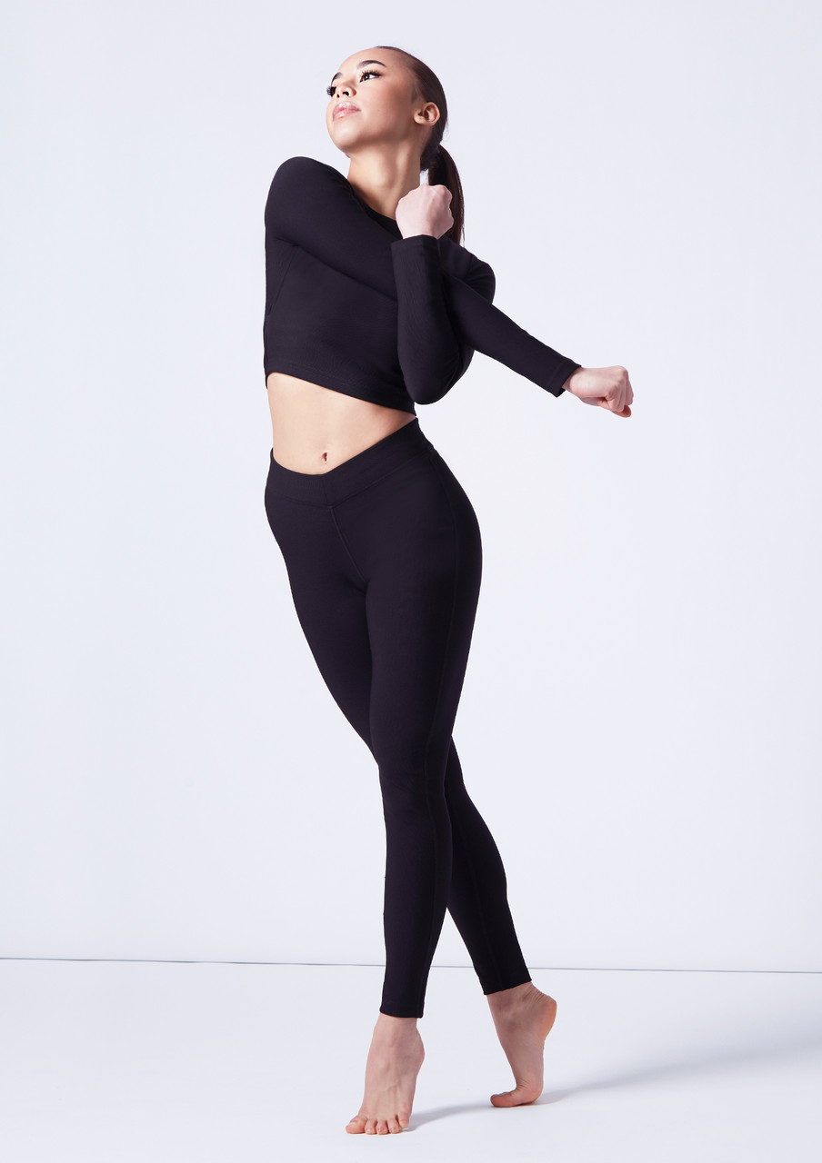 ◆ITZAVIBE◆ TWO RIBBON LONG SLEEVE BLACK IBC23WT04BK losano-serene-rib-long-sleeve-