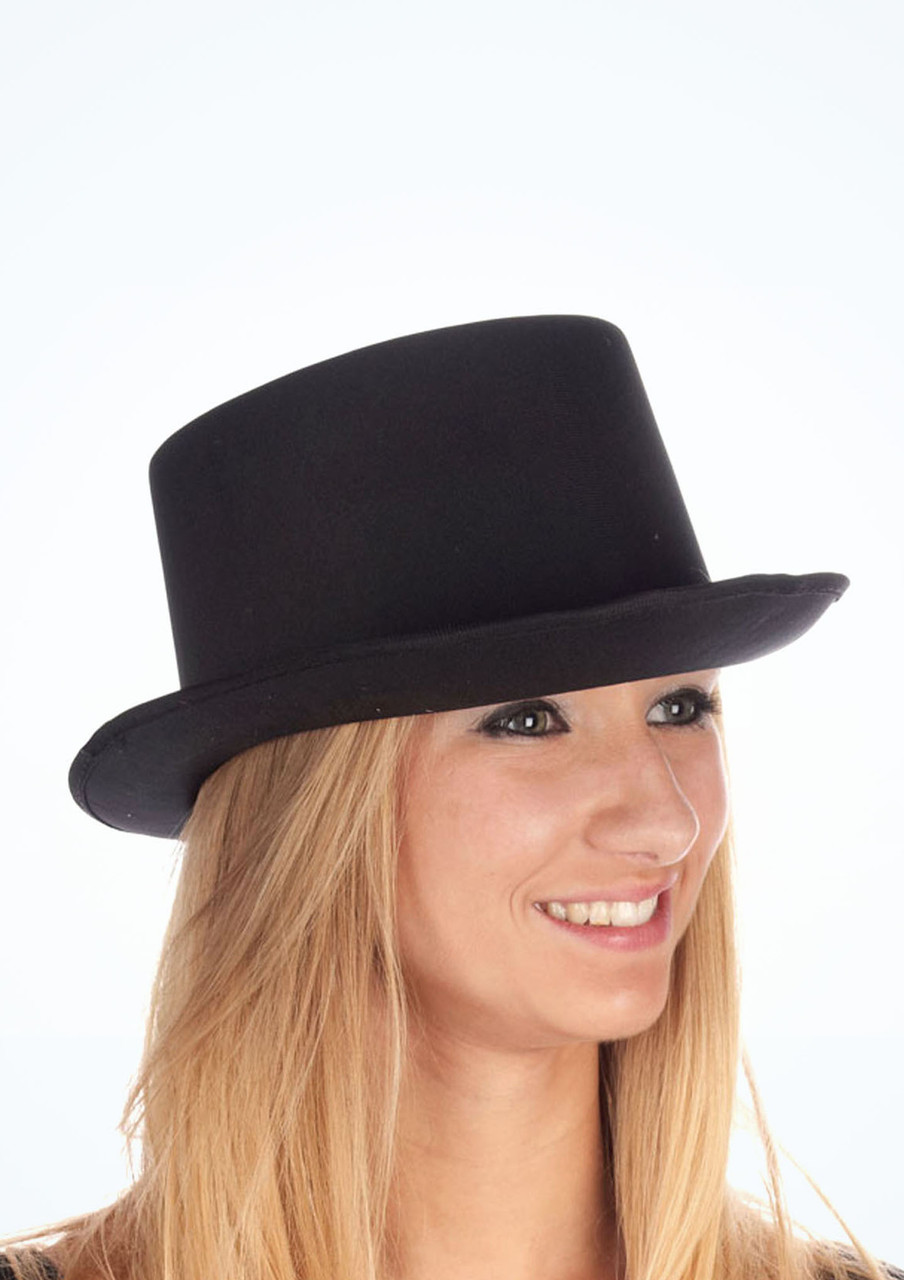 black satin top hat