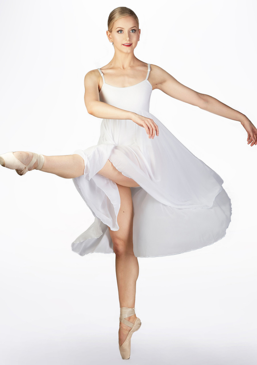 Long White Lyrical Dress from Capezio Hire Costume