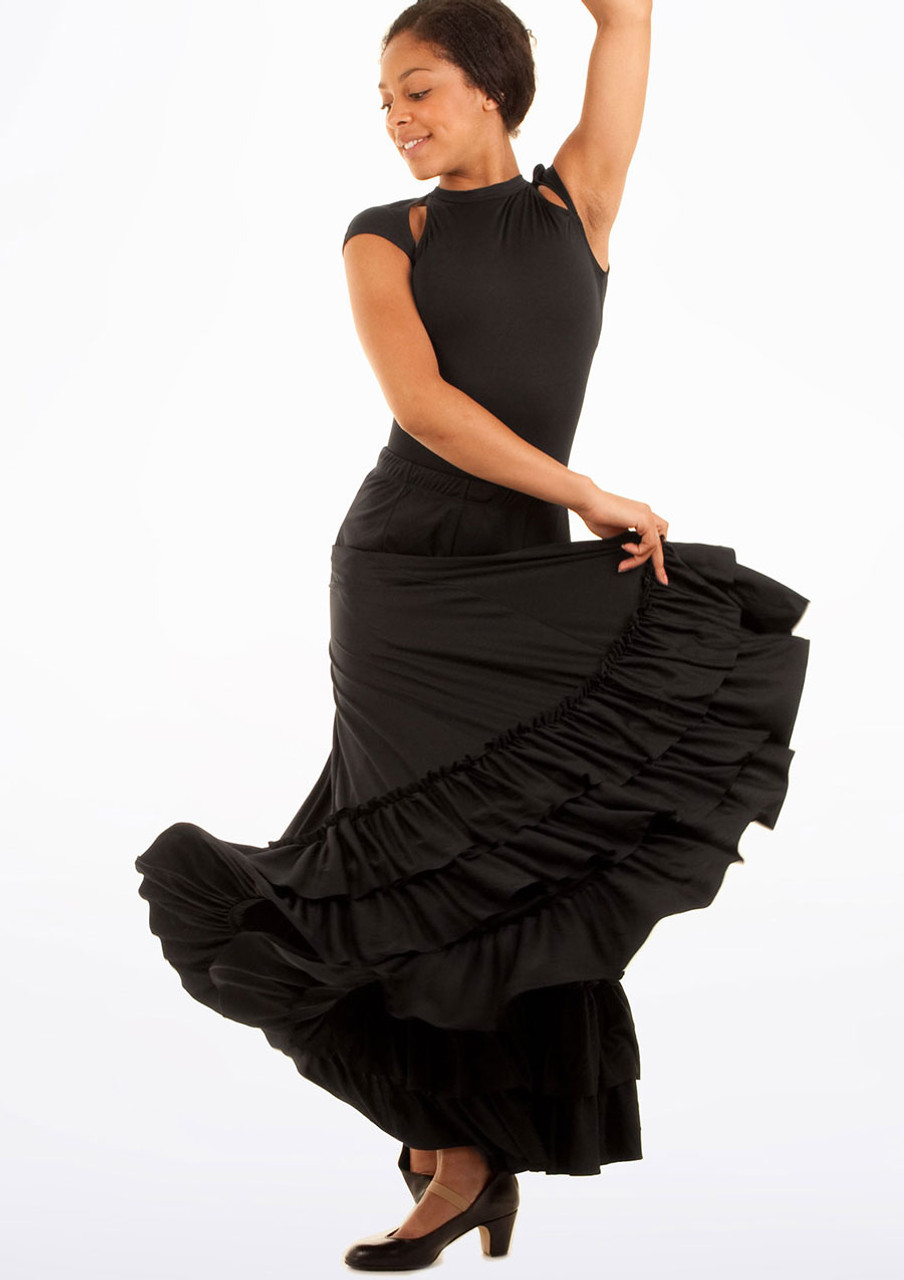 Women Dance Skirts Spanish Swing Skirt Mexican Flamenco Folk Dance  Performance | eBay
