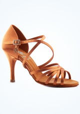 Supadance 1143 Ladies Latin Shoe- 3" Dark Tan Main 2 [Brown]