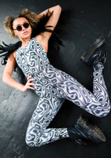Move Dance Onyx Cross Back Unitard - Dimensions DIM Front 2 [Patterned]
