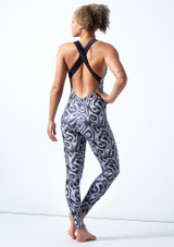 Move Dance Onyx Cross Back Unitard - Dimensions DIM Back 2 [Patterned]