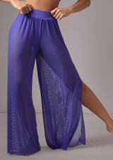 Move Dance Ruby Mesh Wide Leg Dance Trousers Deep Blue Front [Blue]