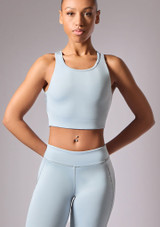 Move Dance Janelle Crop Top Pale Blue Front [Blue]