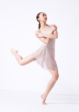 Move Dance Riley Asymmetric Mini Skirt Front 2 [Brown]