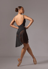 Move Dance Vanessa Gathered Long Skirt Black Back [Black]