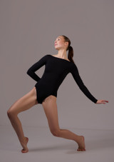 Move Dance Callie Long Sleeve Leotard Black Front 4 [Black]