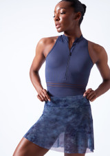 Move Dance Lourdes Hipster Mesh Skirt Front 2 [Blue]