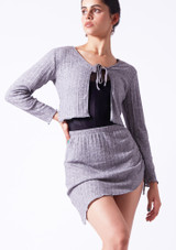 Intermezzo Basilia Knitted Tie Front Cardigan Grey Front [Grey]