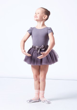 Move Dance Nancy Girls Ruffle Tutu Dark Grey Front [Grey]