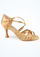 PortDance 631 Satin Ballroom & Latin Shoe - 2.4" [Brown]
