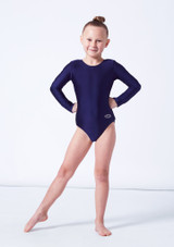 The Zone Rhapsody Long Sleeve Leotard - Navy Navy Blue Front [Blue]