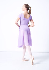 Mid-Calf Length Chiffon Skirt Lavender Back [Purple]