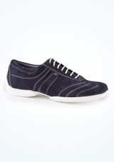 PortDance Mens Pietro Street White Sole Dance Shoe [Blue]
