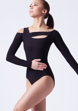 Move Dance Mirabelle Ribbed Cutout One Shoulder Leotard