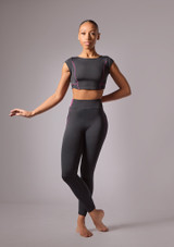 Move Dance Anaya Cap Sleeve Dance Top Black Front 2 [Black]