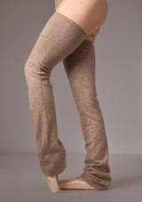 Move Dance Hallie Knit Legwarmers Mushroom Front [Brown]