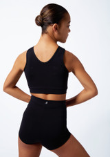 Move Dance Luella Mesh Insert Crop Top Blue Back [Blue]