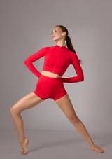 Move Dance Kaia Zip Up Jacket Red Front [Red]
