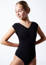 Move Dance Girls Lyla Cap Sleeve Leotard Black Front 3 [Black]