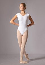 Move Dance Girls Lyla Cap Sleeve Leotard White Front 2 [White]
