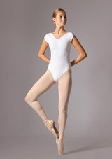 Move Dance Girls Lyla Cap Sleeve Leotard White Front 3 [White]