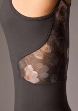 Move Dance Eleni Camisole Floral Leotard Black Back 4 [Black]