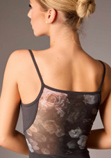 Move Dance Eleni Camisole Floral Leotard Black Back 5 [Black]