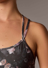 Move Dance Lainey Cross Back Floral Leotard Black Front 5 [Black]