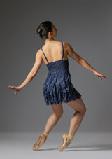 Jolista Twilight Bloom Ruffle Ballet Dress Navy Blue 6 [Blue]