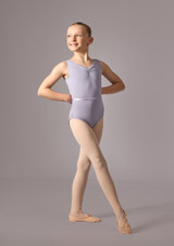 Sleeveless ruched front leo with belt (as Jessica) Lilac Front 3 [Purple]