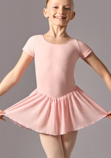 Skirted short sleeved leo (as Lottie) Pink Front [Pink]