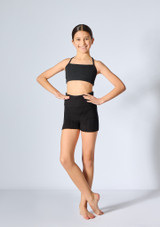 Move Dance Teen Brielle Jazz Crop Top Black Front [Black]