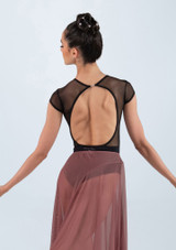 Arlette sweetheart neck leotard Black Front 2 [Black]