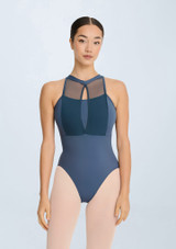 Hermione Halter Leotard Aqua Front 5 [Blue]