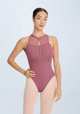 Hermione Halter Leotard Violet Front 3 [Purple]