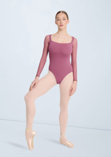 Hema Long Sleeved Leotard Violet Front 3 [Purple]