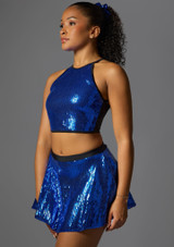 Jolista Opal Sequin Halter Dance Top Royal Blue 7 [Blue]