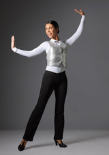 Jolista Women's Rouge Costume Waistcoat Silver Front 2 [Silver]