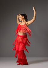Jolista Deco Dazzle Fringe Jazz Costume Red [Red]