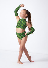 Alegra Girls Print Electra Racer Crop Top SCA Front [Patterned]