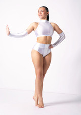 Alegra Metallic Georgie High-Waisted Dance Brief Silver Front [Silver]