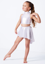 Alegra Metallic Electra Girls Racer Crop Top Silver Back [Silver]