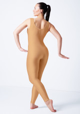 V-dip catsuit Flesh Back [Tan]