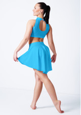 Alegra Shiny Sara High-Low Skirt Kingfisher Front [Blue]