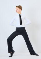 Alegra Shiny Elasticated Tie Black Front [Black]