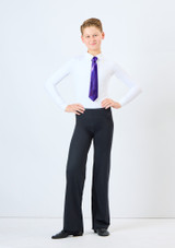 Alegra Metallic Elasticated Tie Purple Front [Purple]
